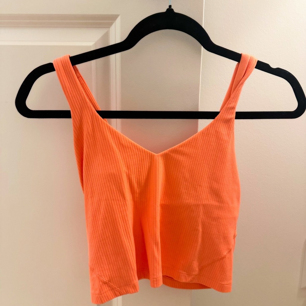sunny coral ribbed align tank